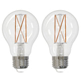 A19 8.5W Dimmable Clear Filament LED Light Bulb with E26 Base, 3000K, 850 Lumens, 2-Pack