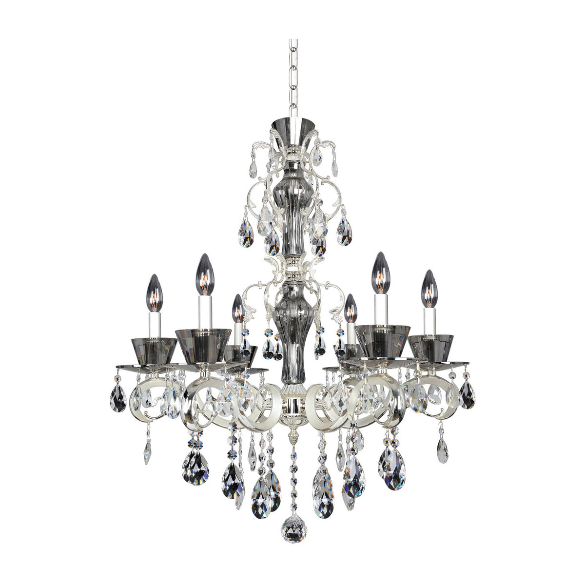 30.5'' Locatelli 6 Light 2 Tone Silver Chandelier