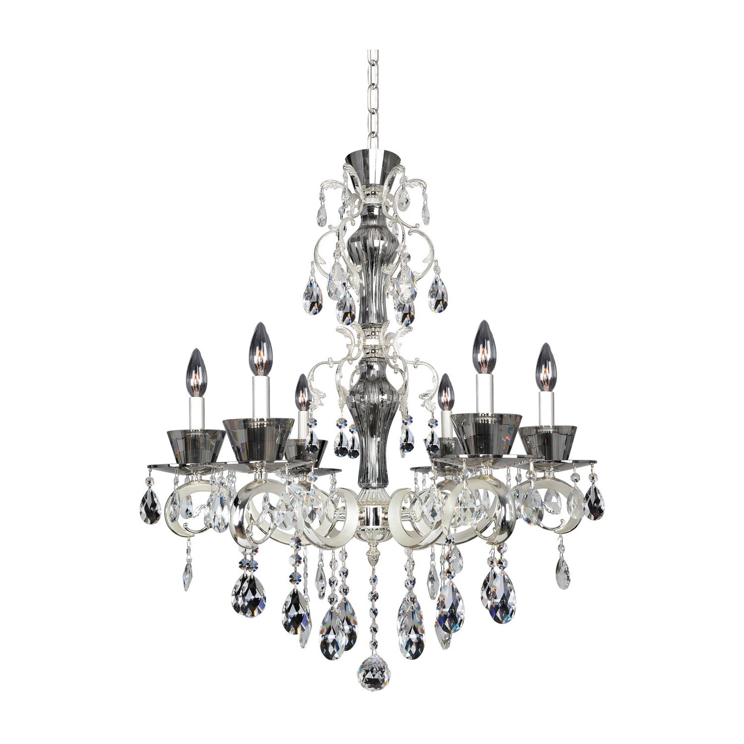 30.5'' Locatelli 6 Light 2 Tone Silver Chandelier