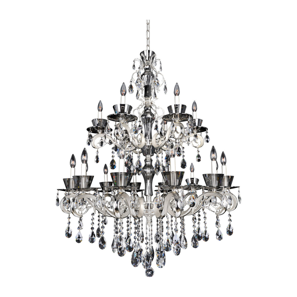 45'' Locatelli 18 Light 2 Tone Silver Chandelier