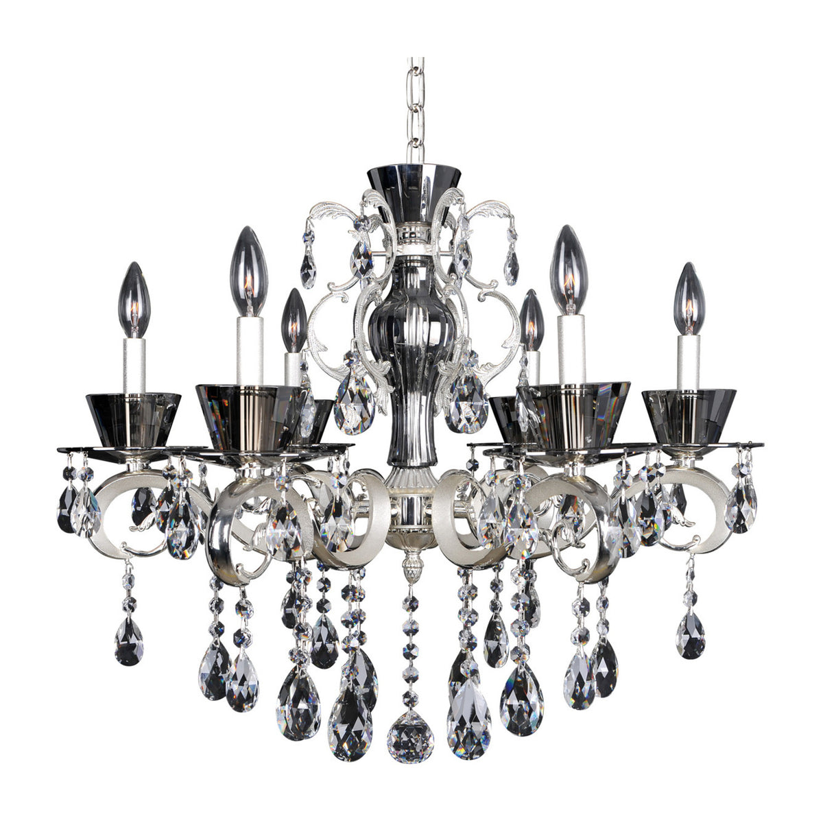 20'' Locatelli 6 Light 2 Tone Silver Chandelier