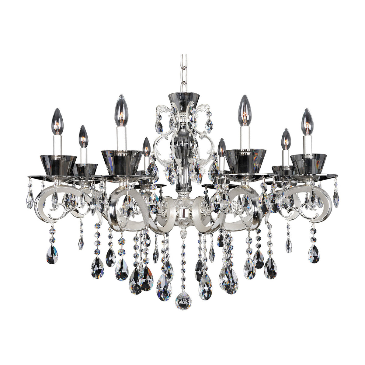 24'' Locatelli 8 Light 2 Tone Silver Chandelier