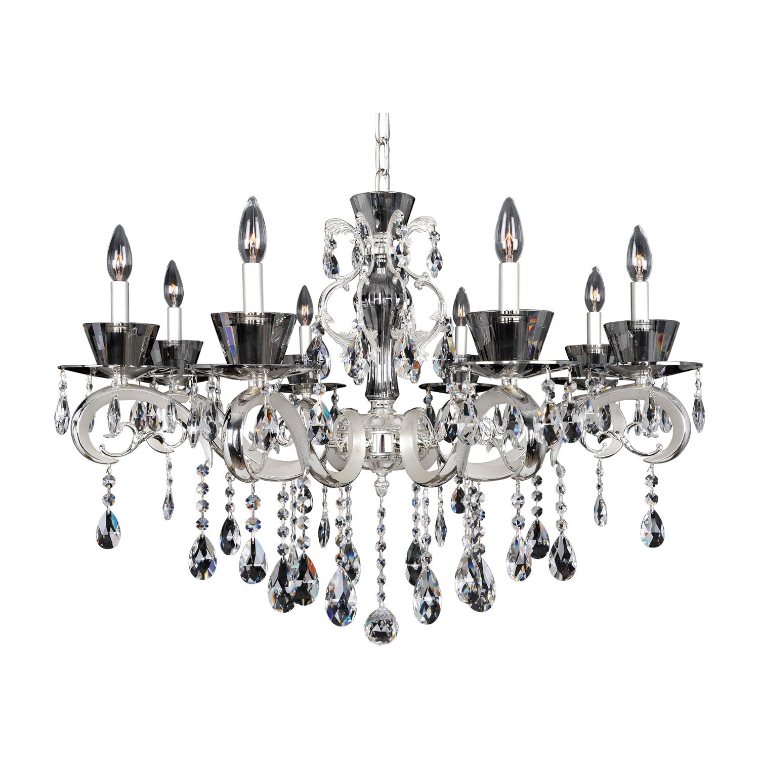 24'' Locatelli 8 Light 2 Tone Silver Chandelier