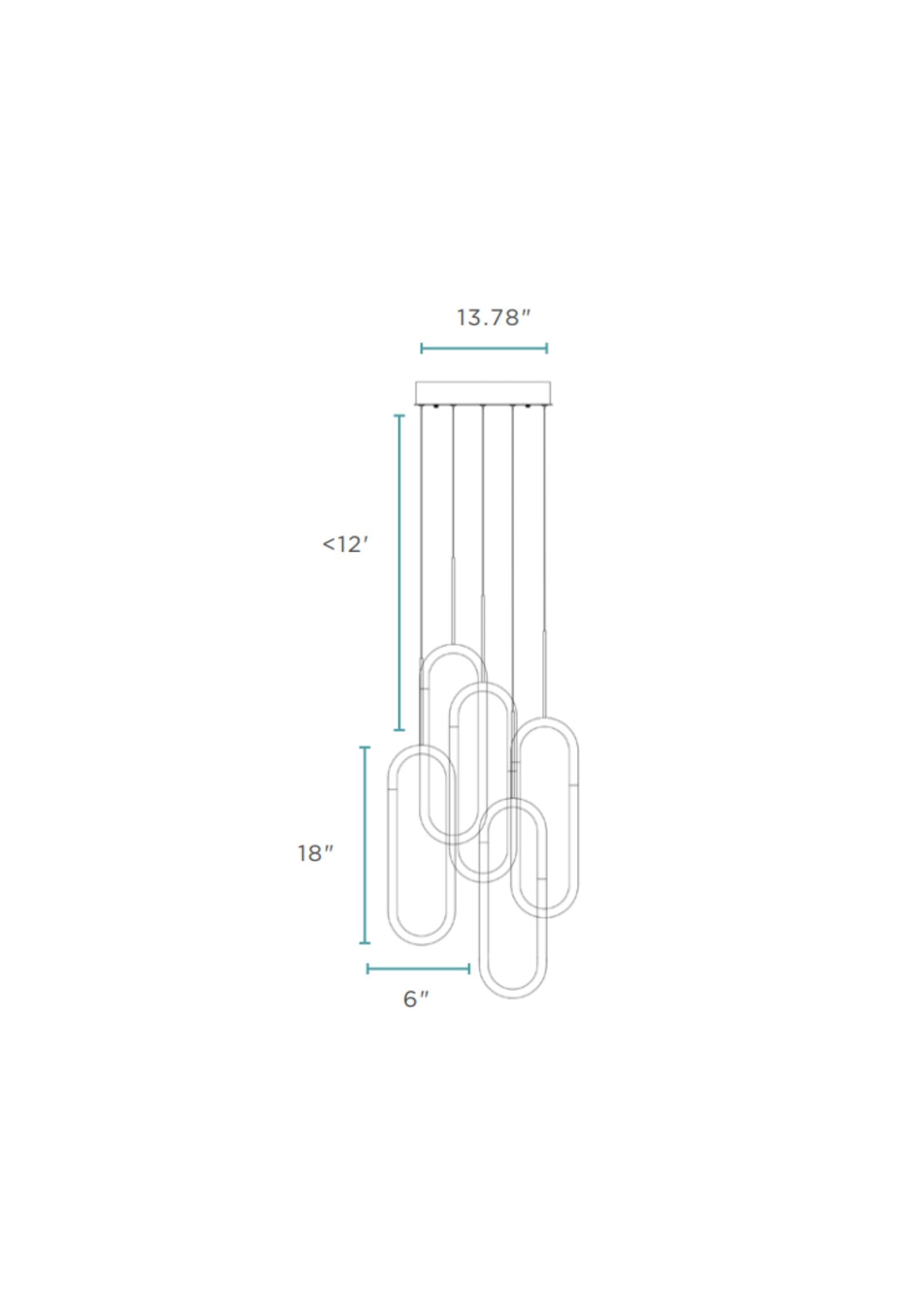 LED Five Clips Chandelier | Sandy Gold