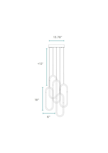 LED Five Clips Chandelier | Sandy Gold