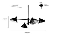 9.25'' Warhol Matte Black 4 Light Chandelier