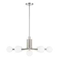 Stockholm 29-inch 7-light Polished Nickel Chandelier with Opal Glass Shades