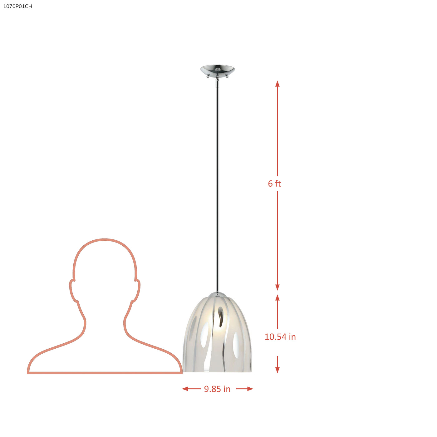 Chroman Empire 1 Light 10 in Bell Pendant