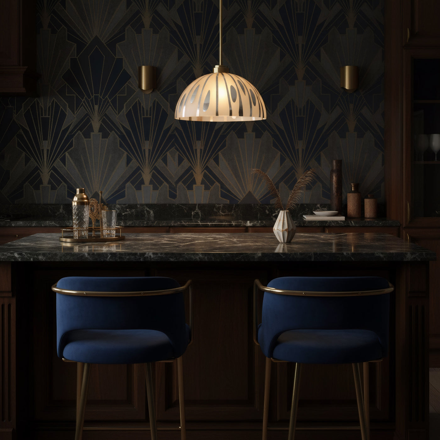 Chroman Empire 1 Light 16 in Dome Pendant