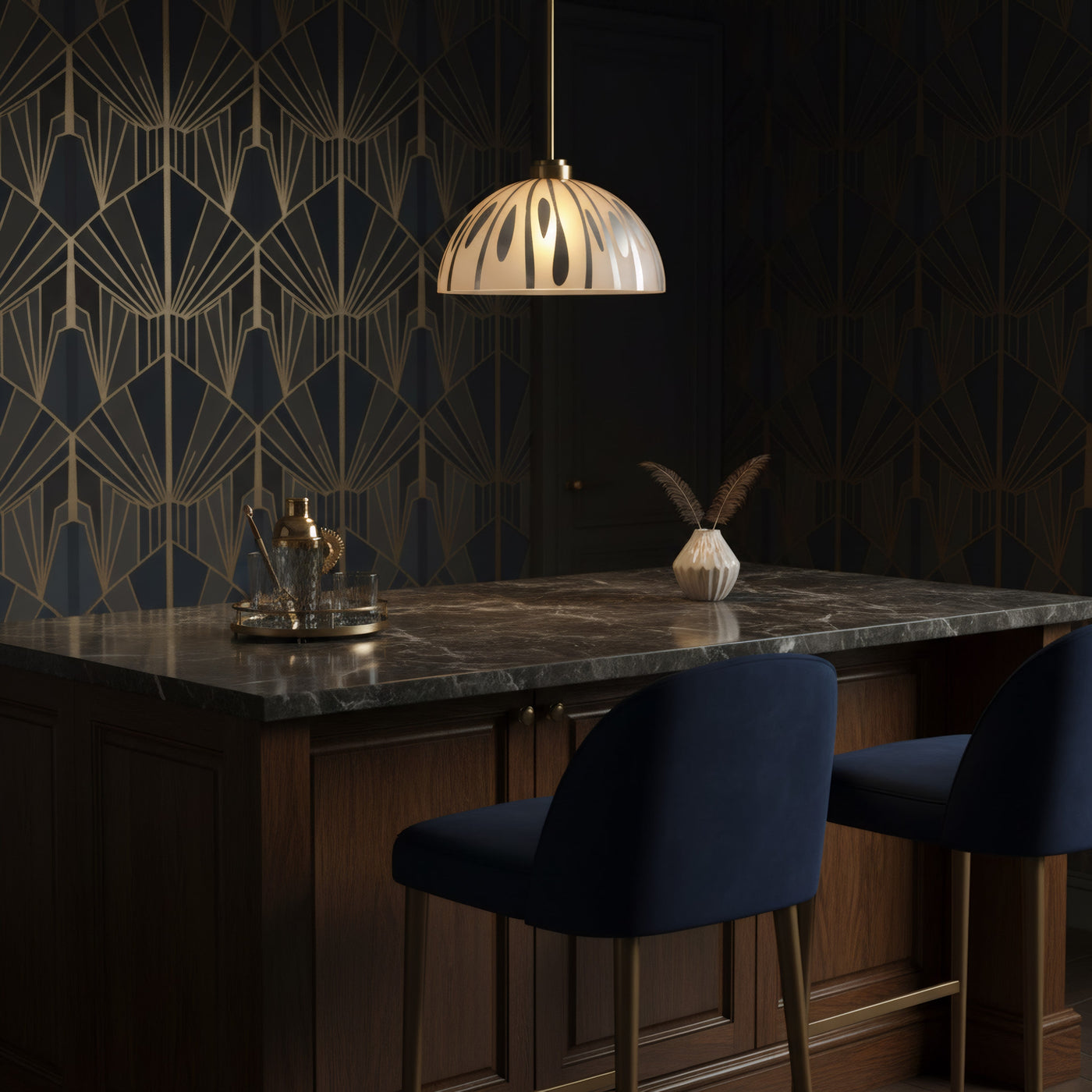 Chroman Empire 1 Light 16 in Dome Pendant