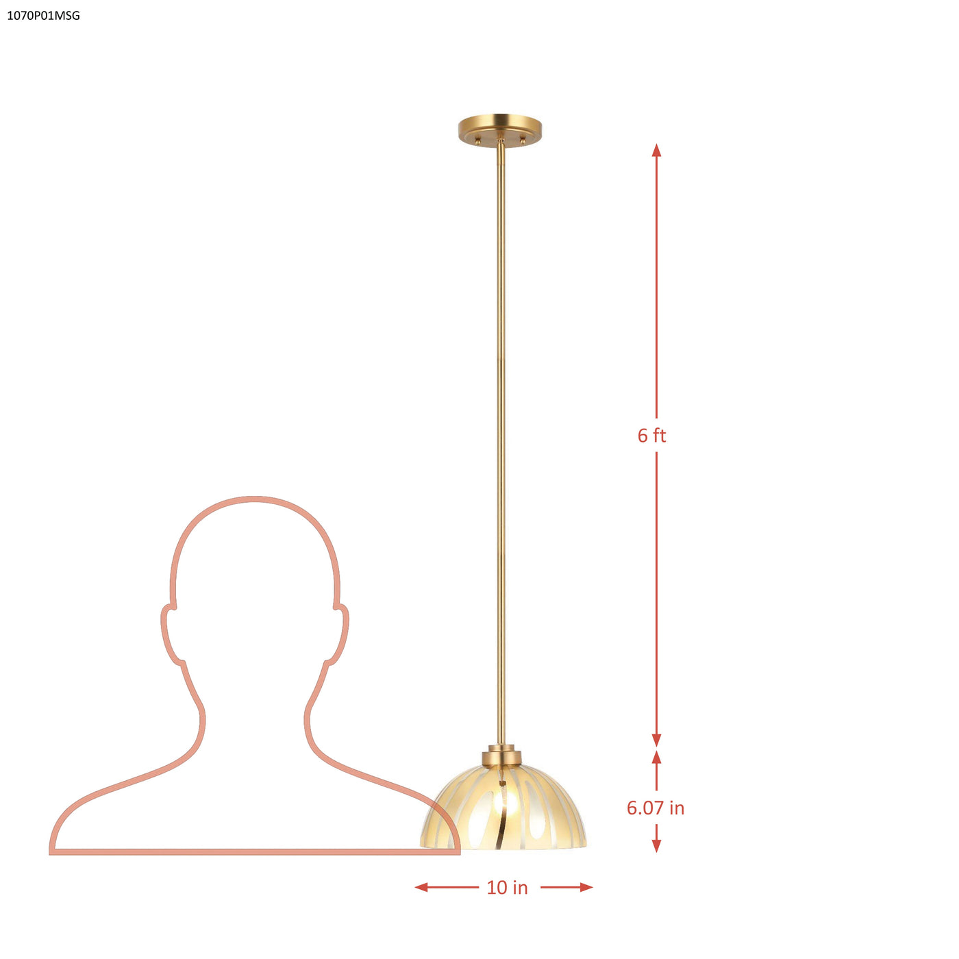 Chroman Empire 1 Light 10 in Dome Pendant