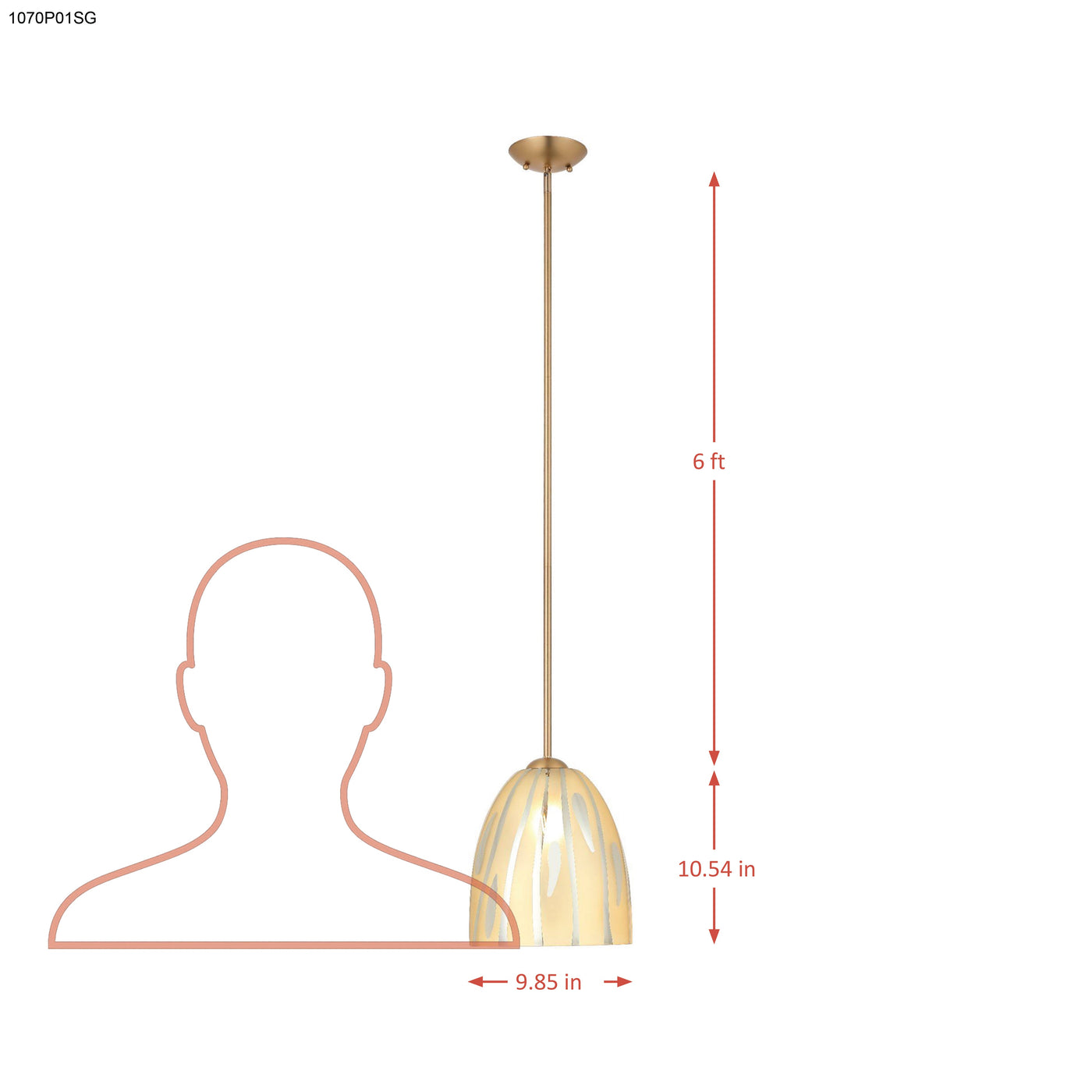 Chroman Empire 1 Light 10 in Bell Pendant