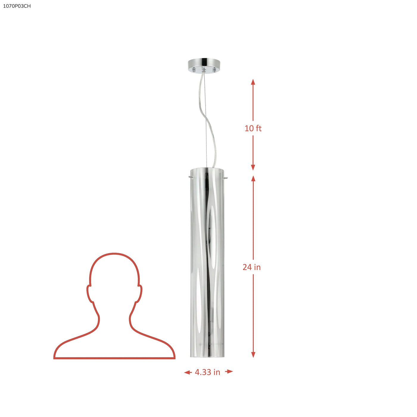 Chroman Empire 3 Light Tall Cylinder Pendant
