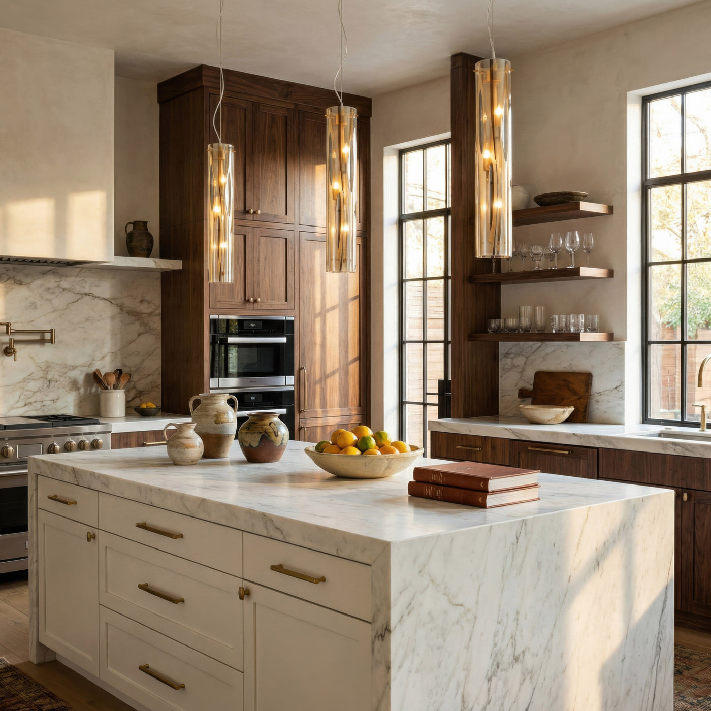 Chroman Empire 3 Light Tall Cylinder Pendant