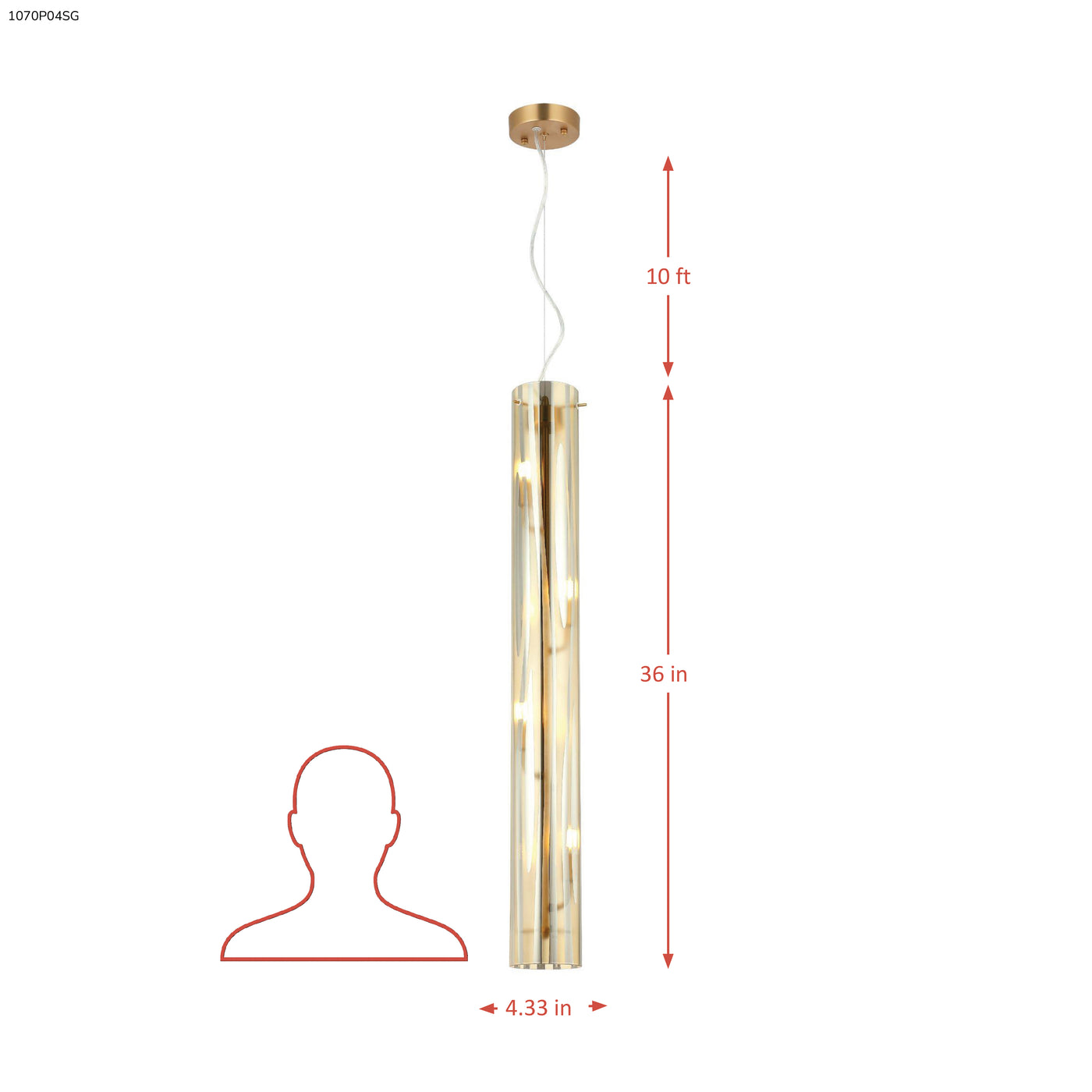 Chroman Empire 4 Light Tall Cylinder Pendant