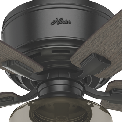 52 inch Bennett Matte Black Low Profile Ceiling Fan with LED Light Kit and Handheld Remote