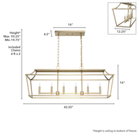 Laurel Ridge 42-inch 6-light Alturas Gold Linear Chandelier