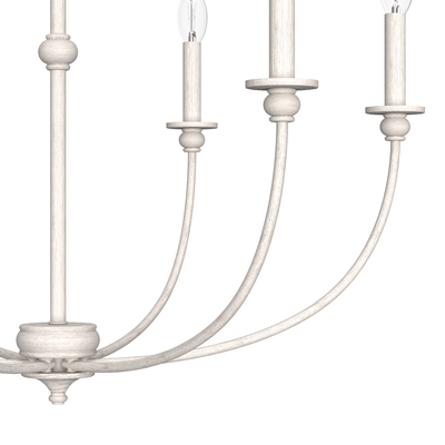 Southcrest 30-inch 6-light Distressed White Chandelier