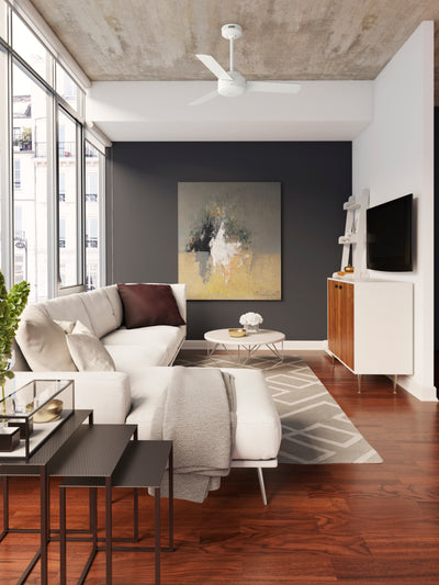 44 inch Presto Matte White Ceiling Fan and Wall Control