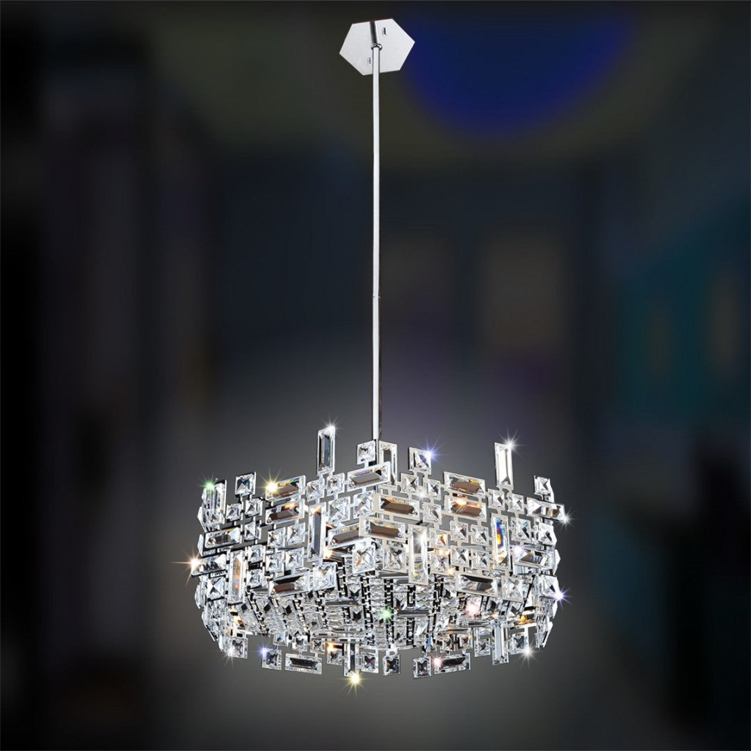 13'' Vermeer 6 Light Chrome Chandelier