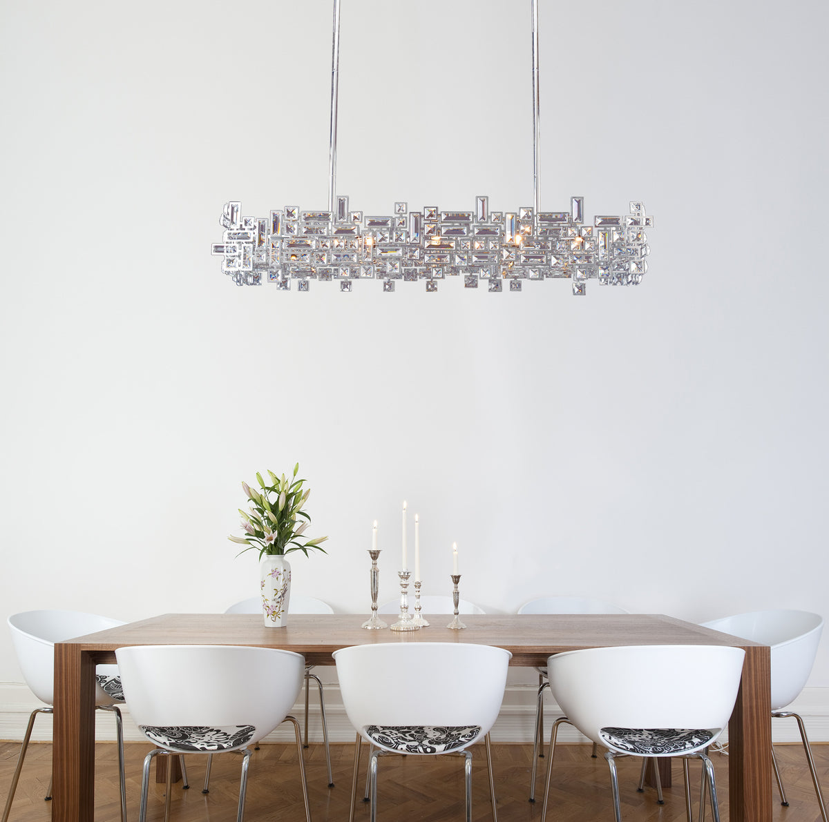 9'' Vermeer 8 Light Chrome Linear Pendant