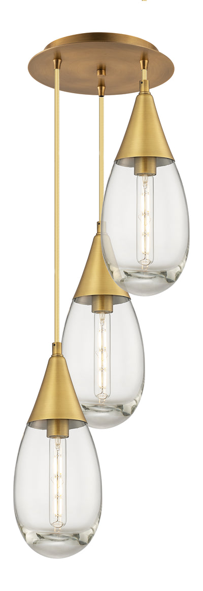 Downtown Urban Multi Pendant Brushed Brass