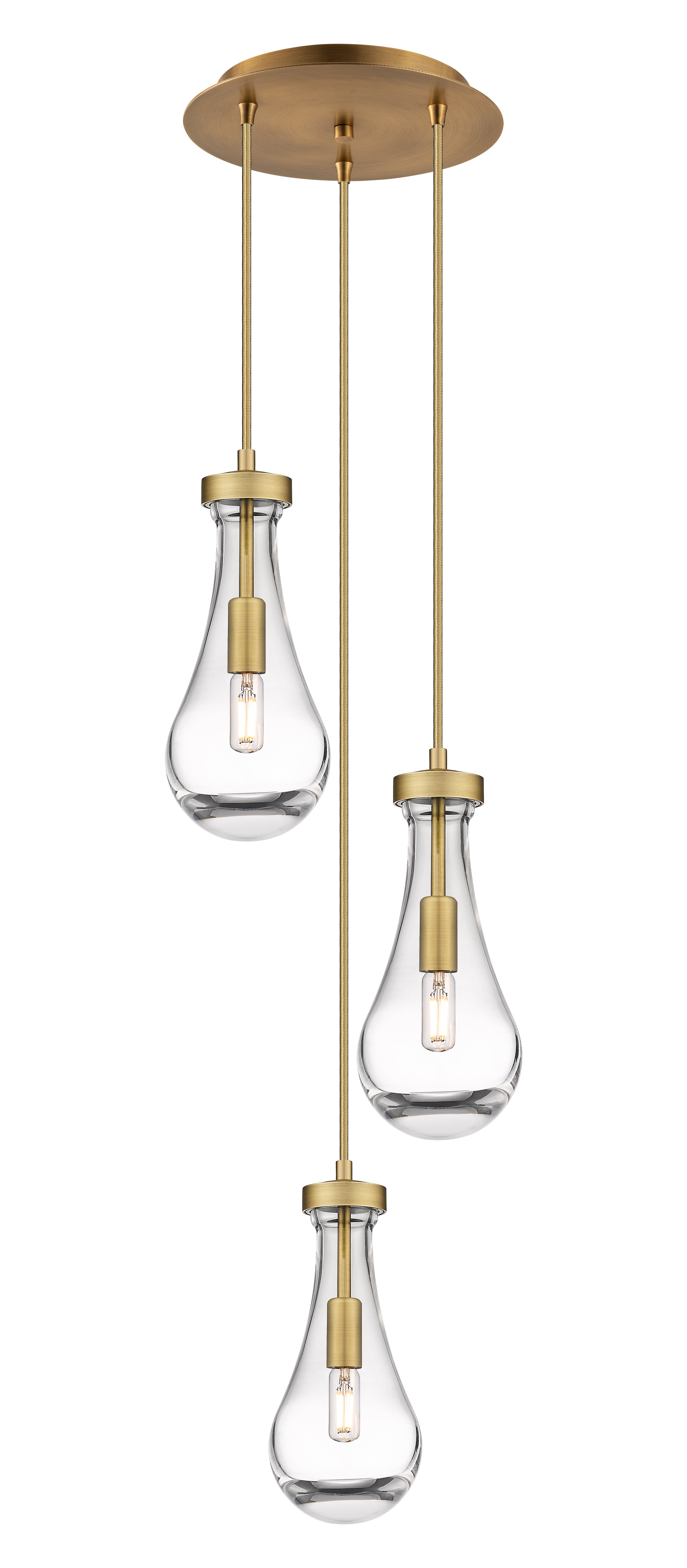 Downtown Urban Multi Pendant Brushed Brass