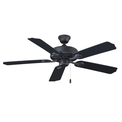 52 Inch Sunset AC Matte Black Outdoor Ceiling Fan 5-Blade Reversible