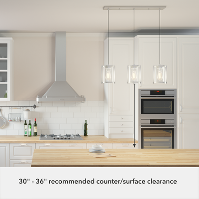 Astwood 28.5-inch 3-light Brushed Nickel Linear Pendant Cluster with Clear Glass