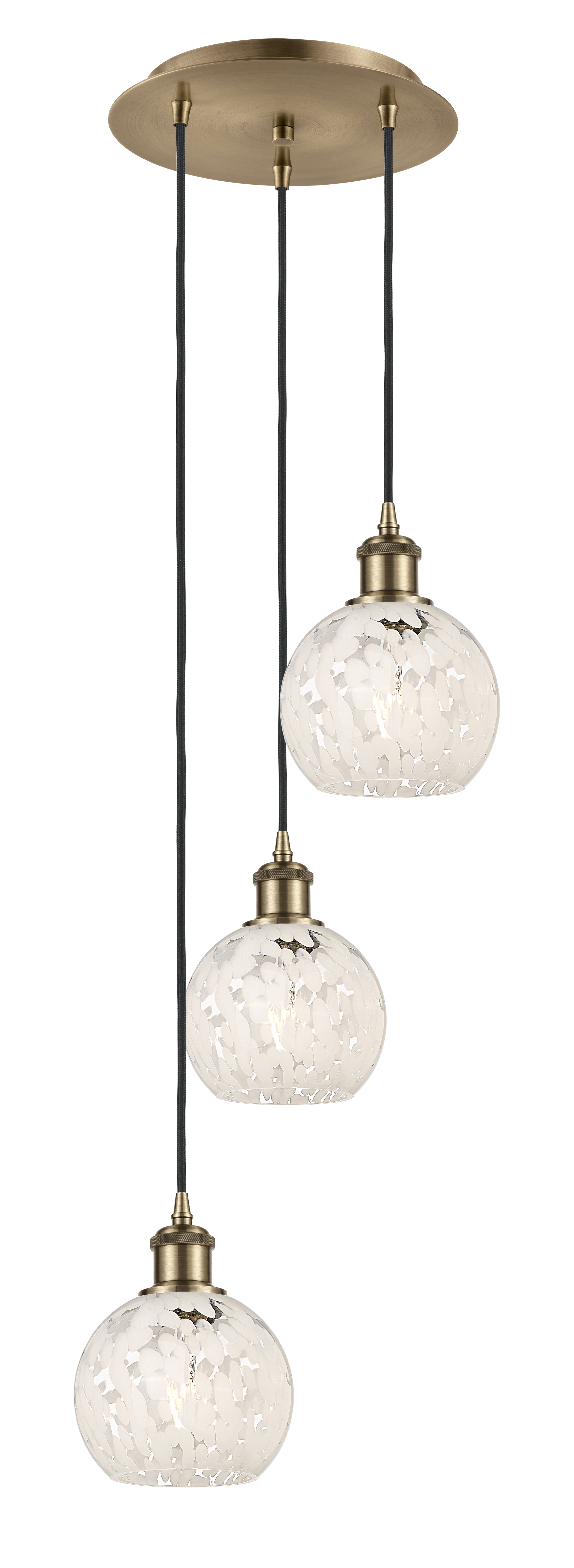 Ballston Multi Pendant Antique Brass Glass