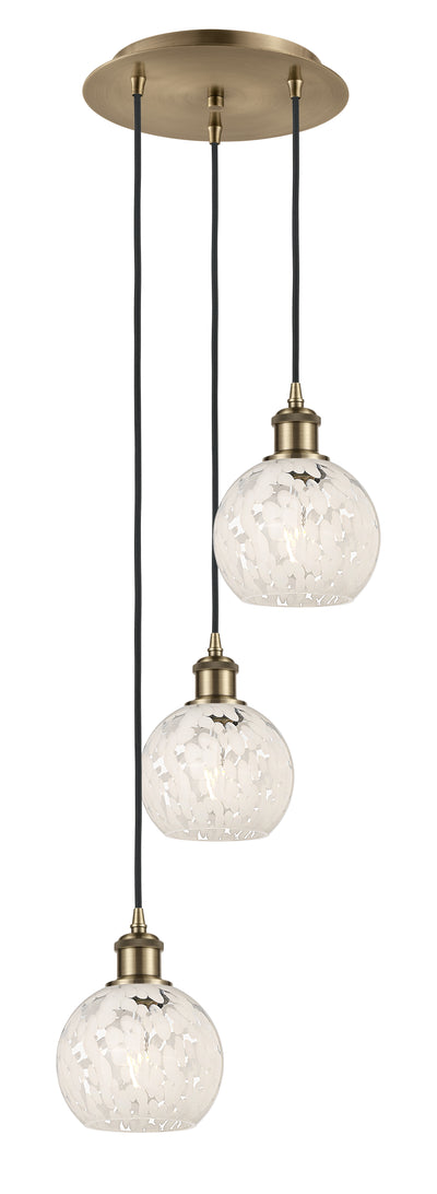 Ballston Multi Pendant Antique Brass Glass