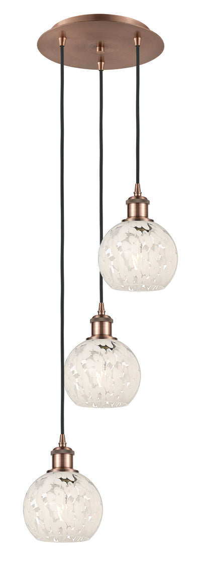 Ballston Multi Pendant Antique Brass Glass