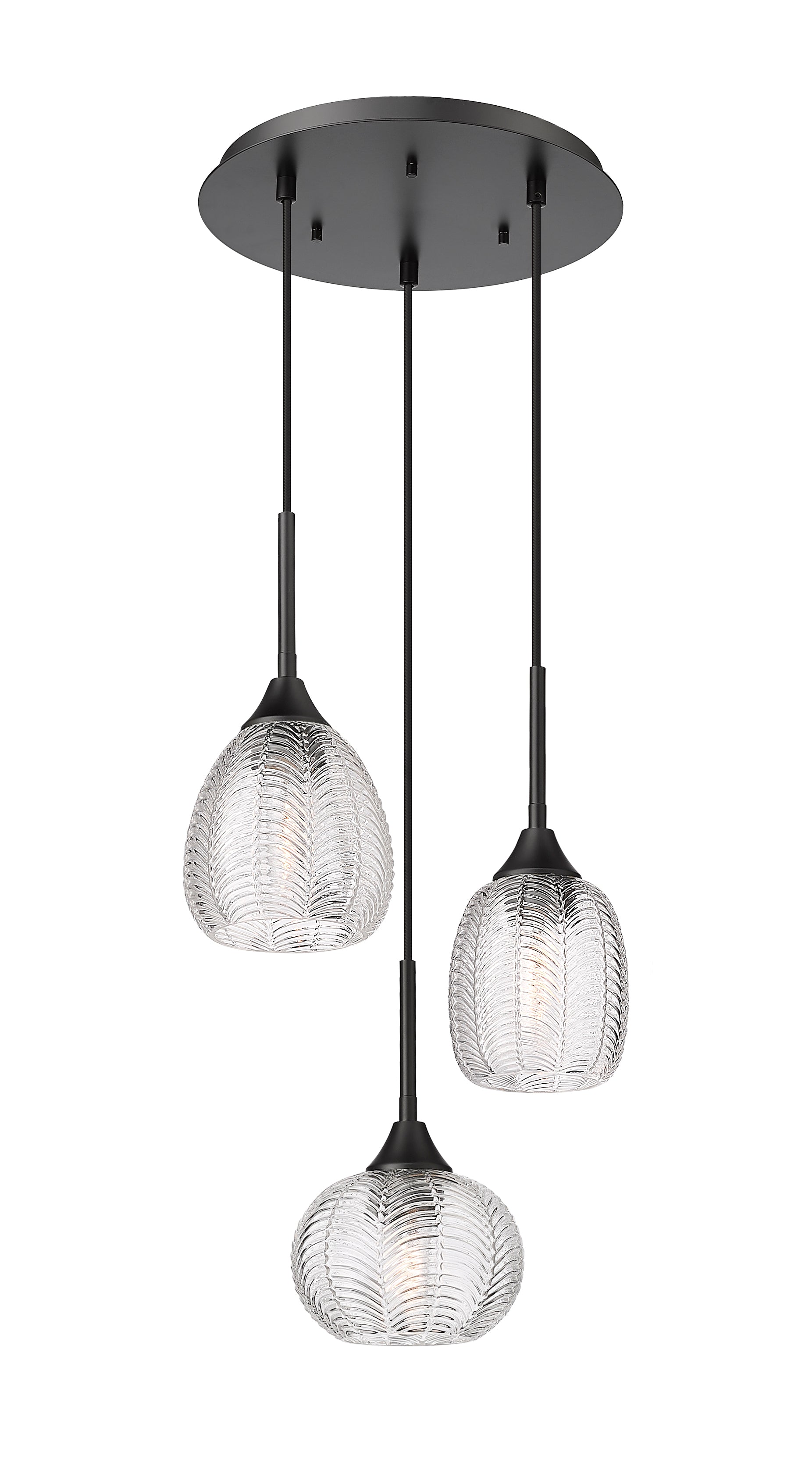 Berkshire Multi Pendant Brushed Brass Glass