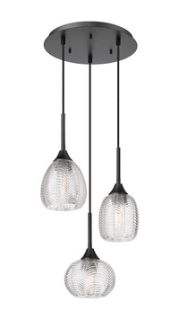 Berkshire Multi Pendant Brushed Brass Glass