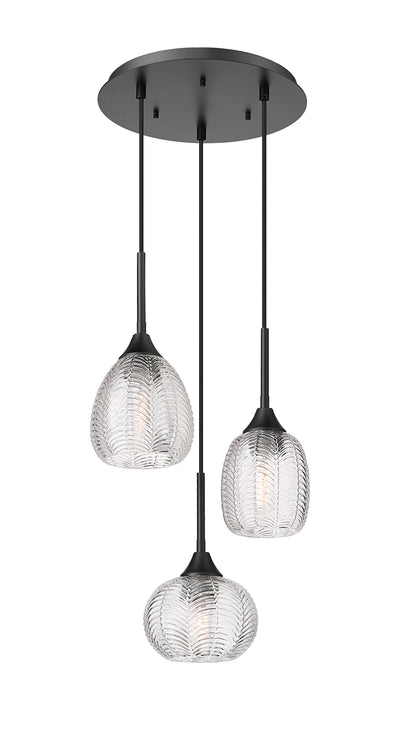 Berkshire Multi Pendant Brushed Brass Glass