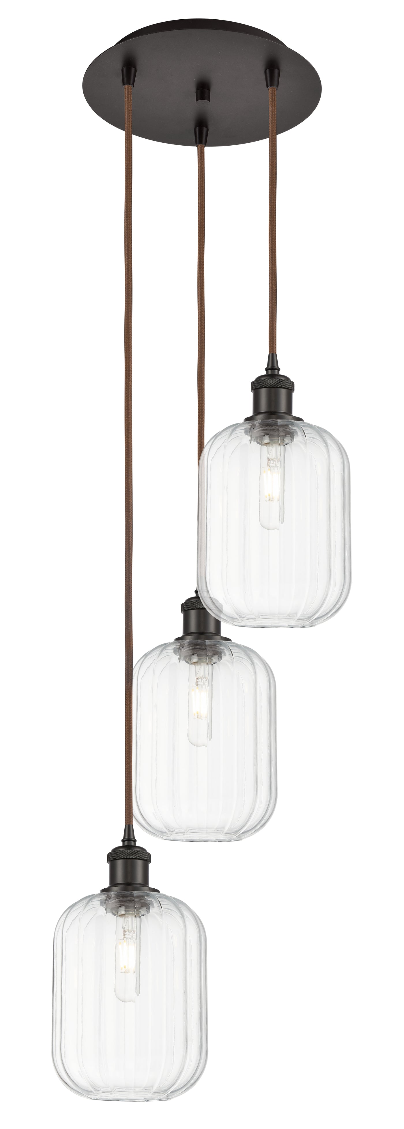 Ballston Multi Pendant Antique Brass Glass
