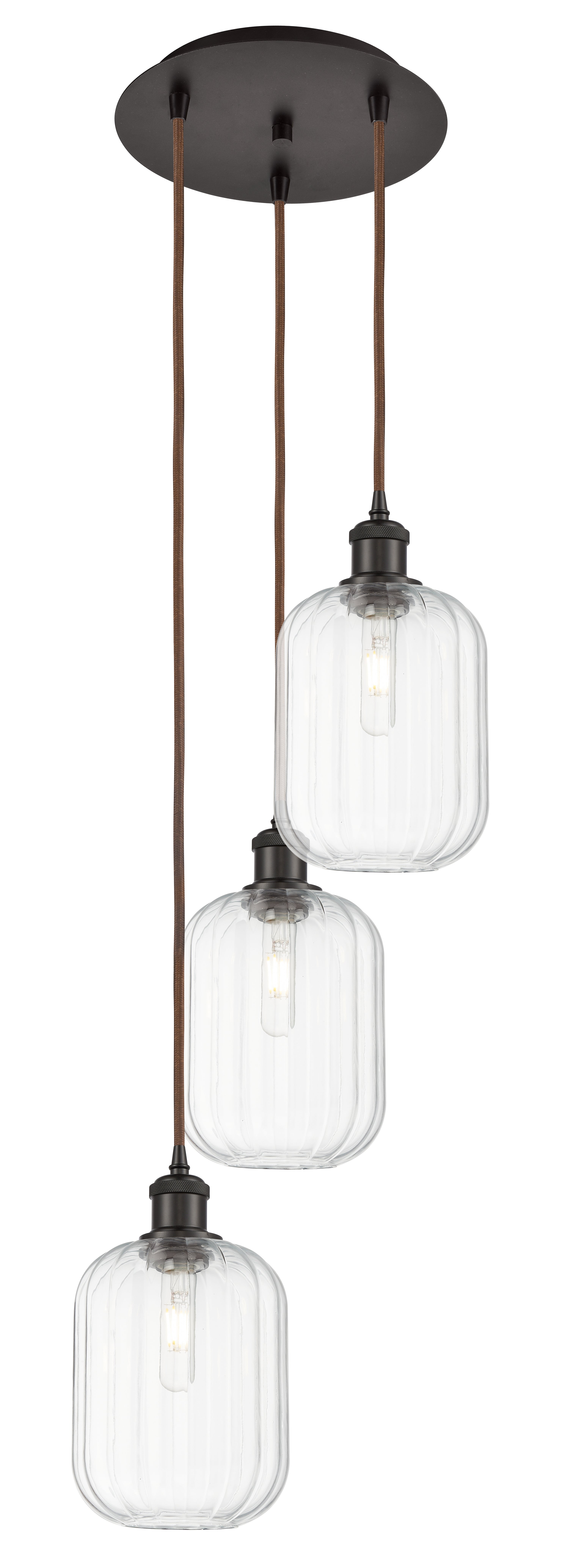 Ballston Multi Pendant Antique Brass Glass