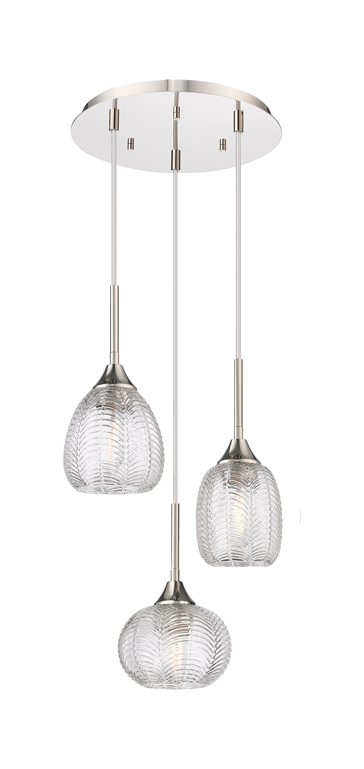 Berkshire Multi Pendant Brushed Brass Glass