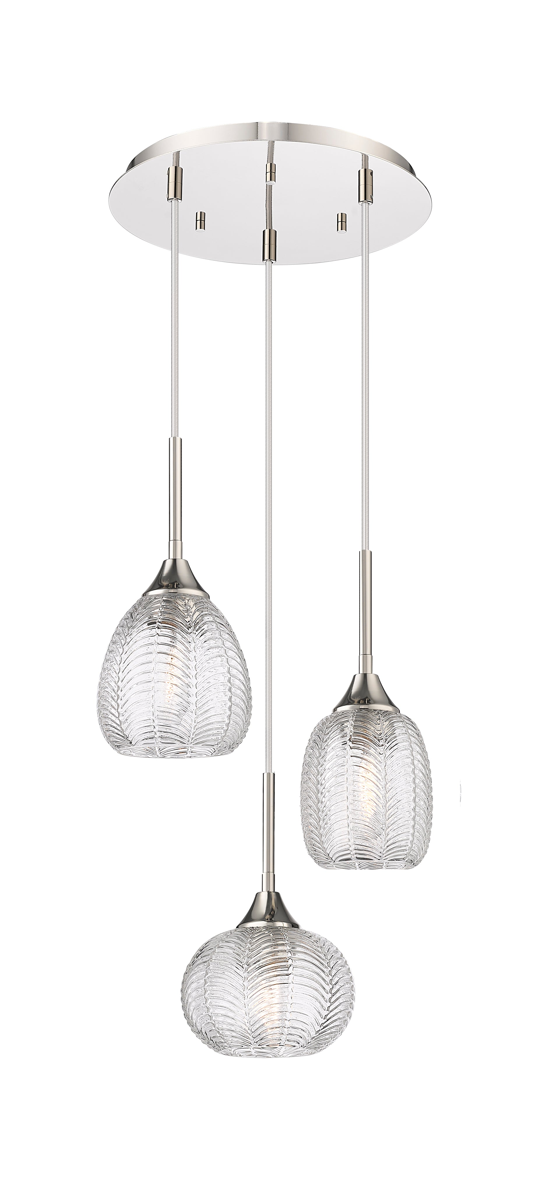 Berkshire Multi Pendant Brushed Brass Glass
