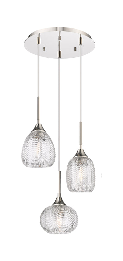 Berkshire Multi Pendant Brushed Brass Glass