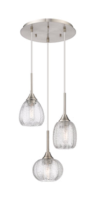 Berkshire Multi Pendant Brushed Brass Glass