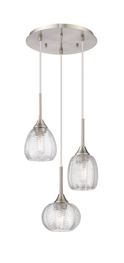 Berkshire Multi Pendant Brushed Brass Glass