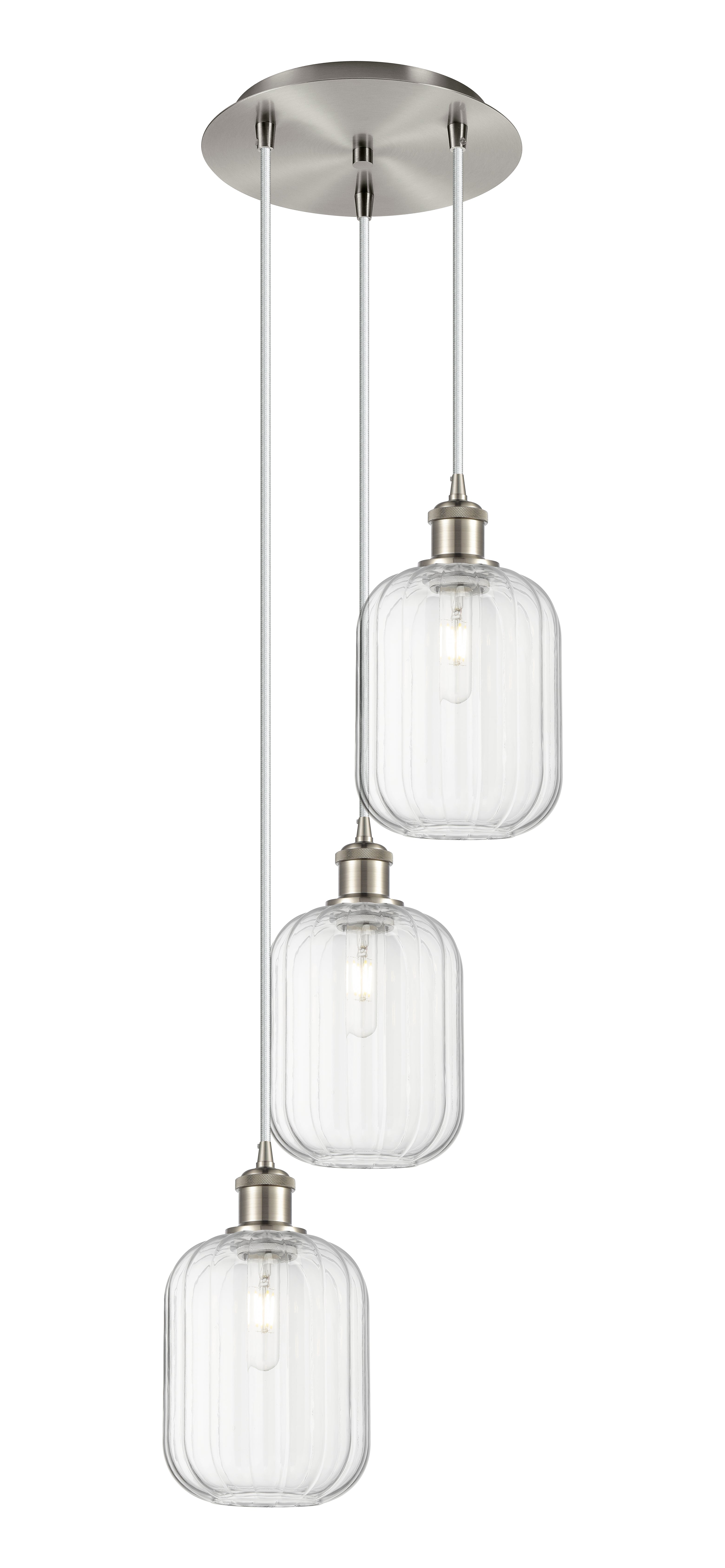 Ballston Multi Pendant Antique Brass Glass
