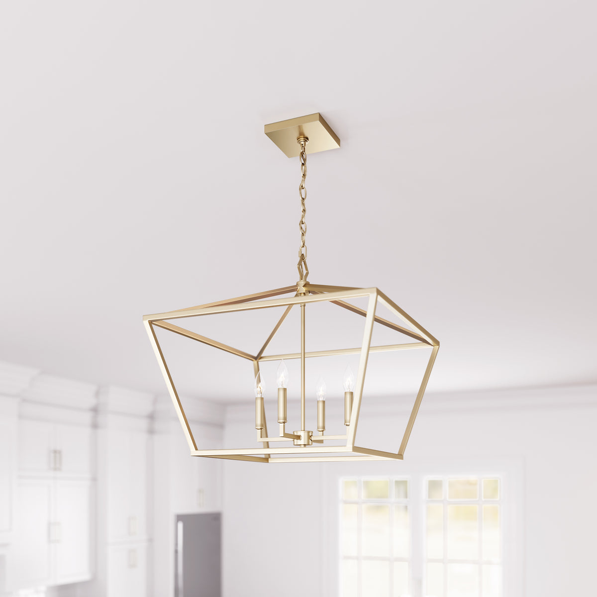 21'' Corona Modern Gold 4 Light Pendant