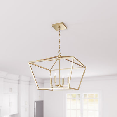 21'' Corona Modern Gold 4 Light Pendant
