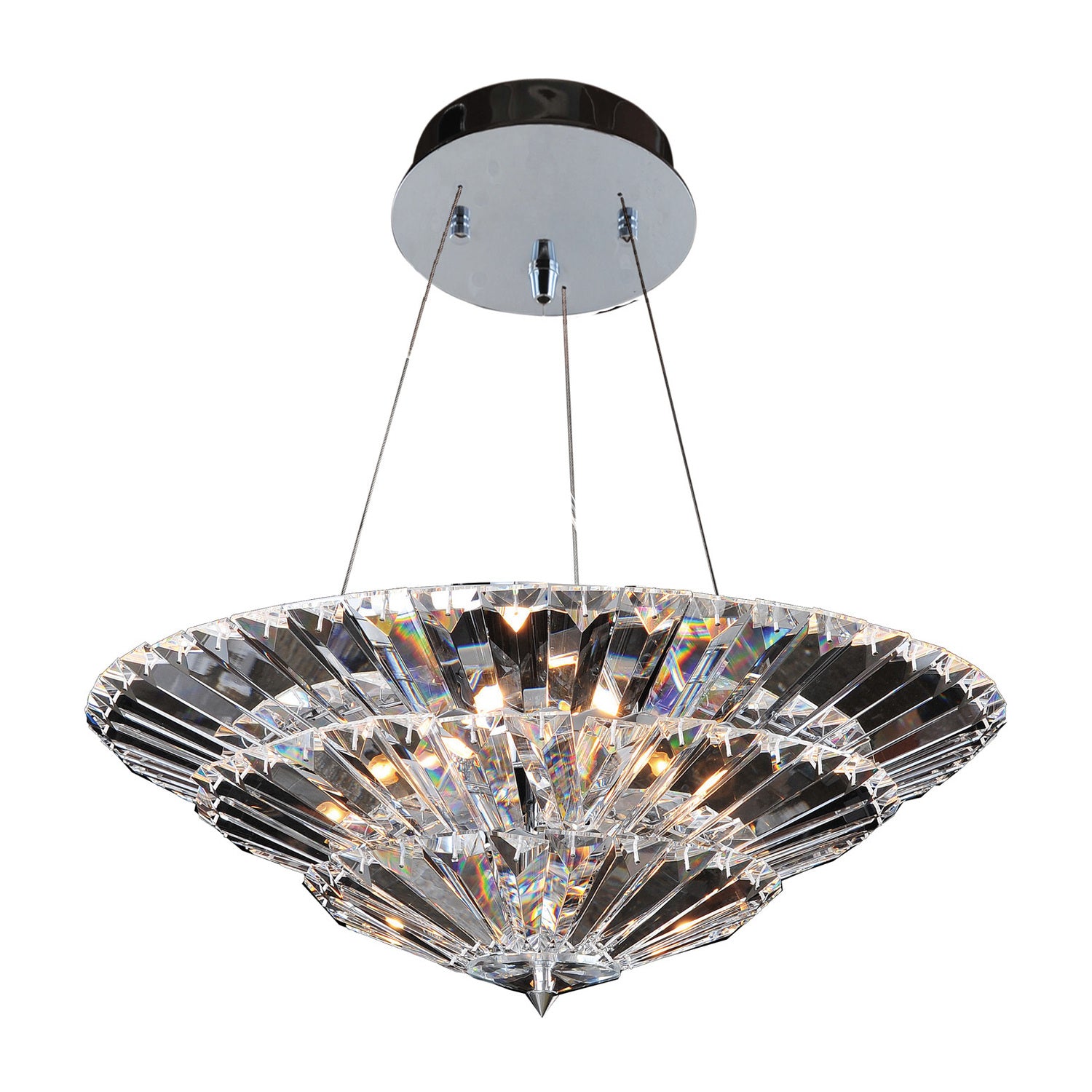 16'' Auletta 10 Light Chrome Semi-Flush Mount