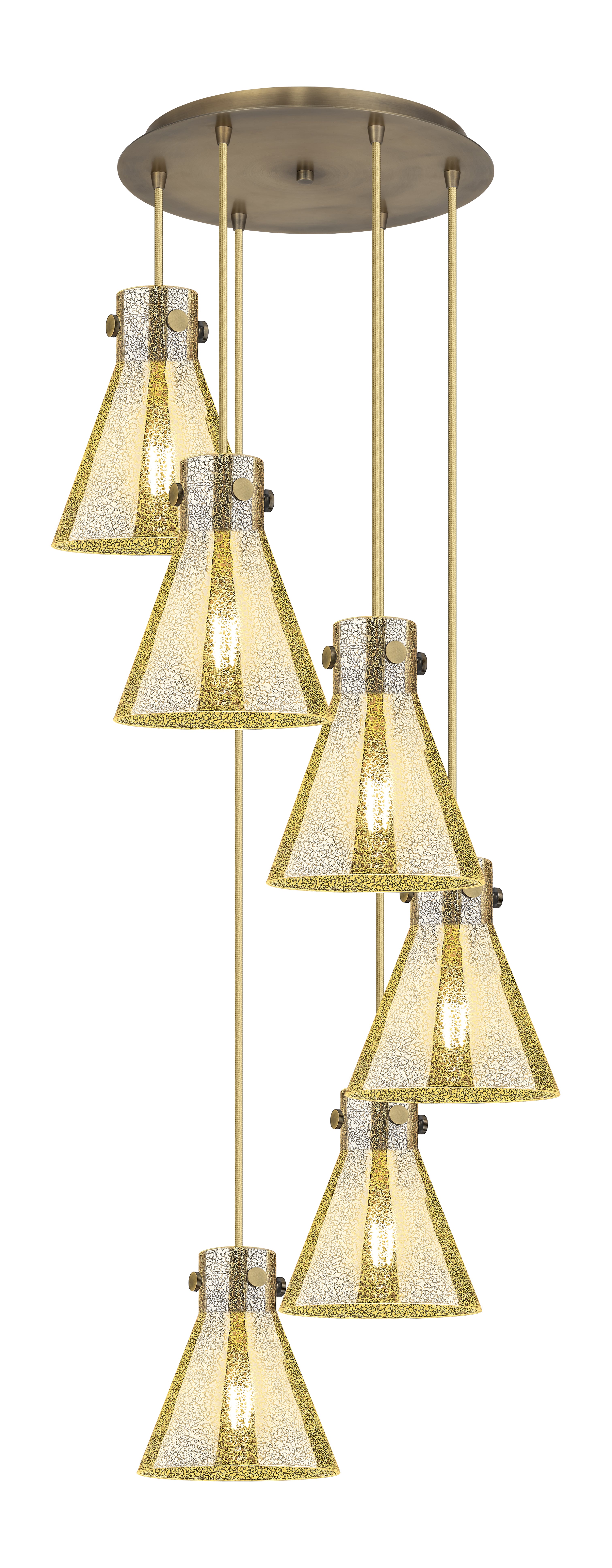 Downtown Urban Multi Pendant Brass Finish