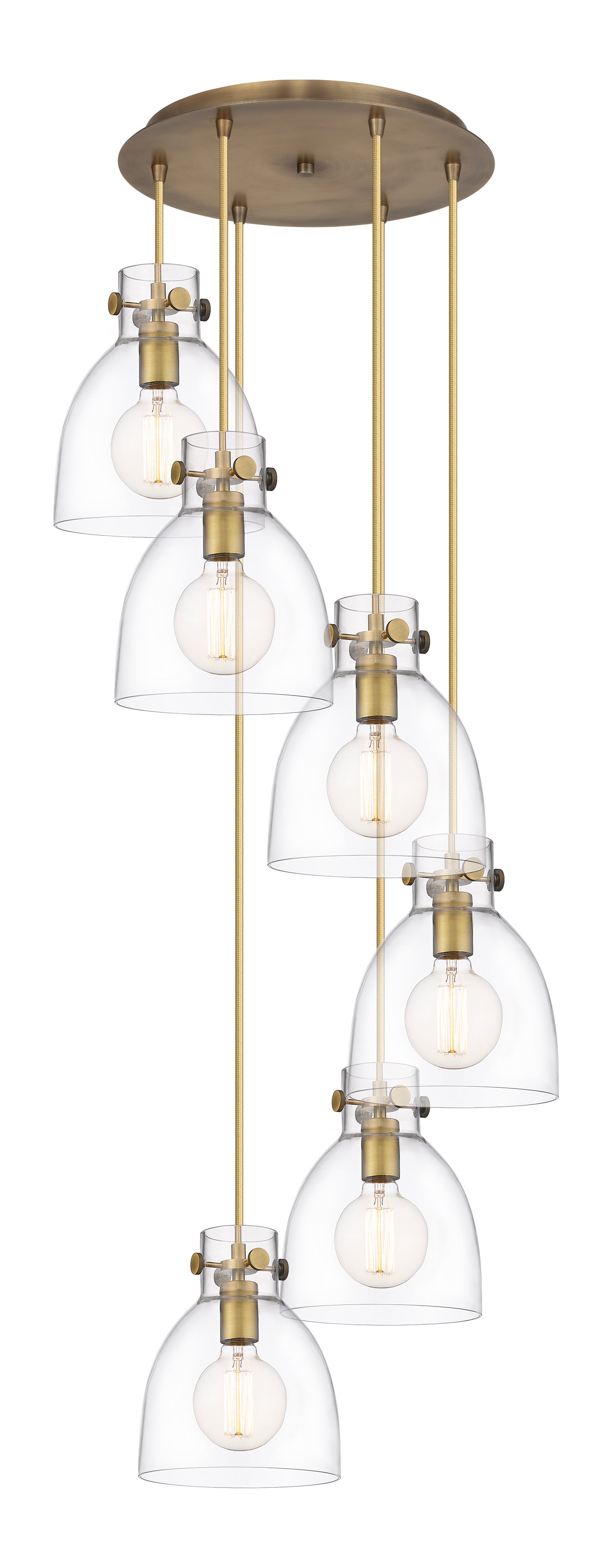 Downtown Urban Multi Pendant Brushed Brass