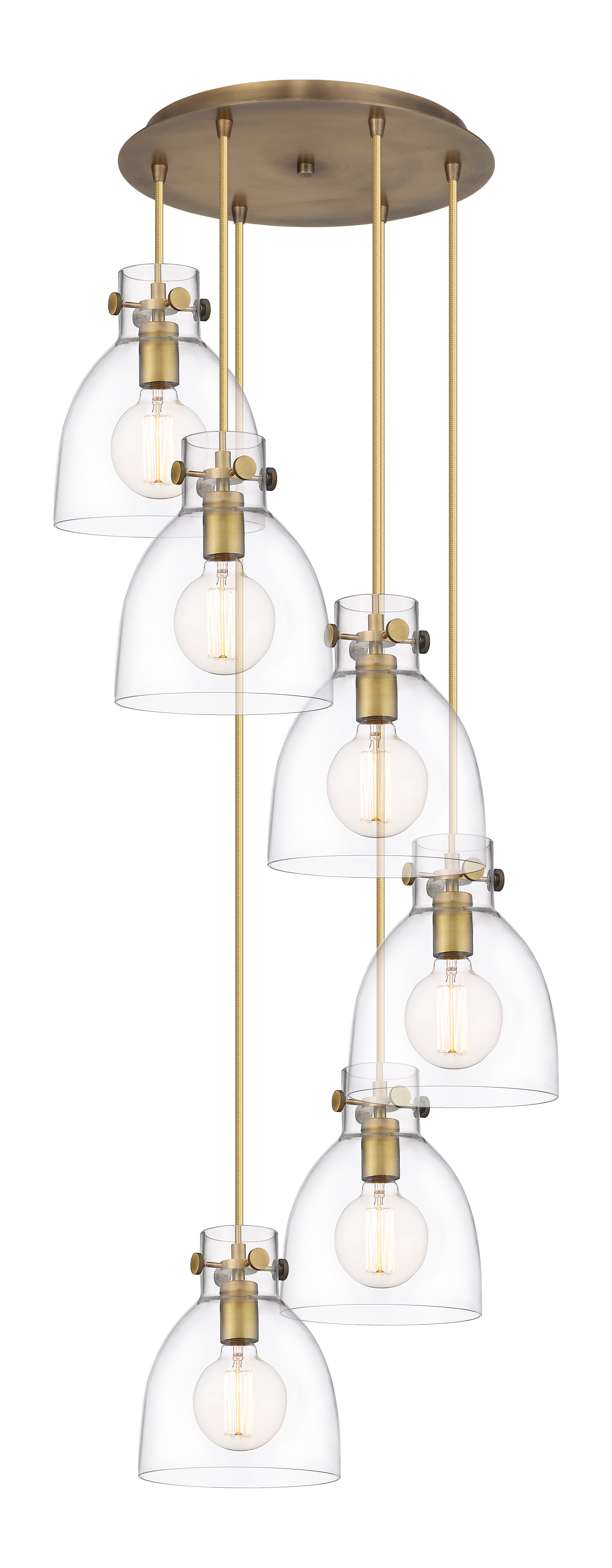 Downtown Urban Multi Pendant Brushed Brass