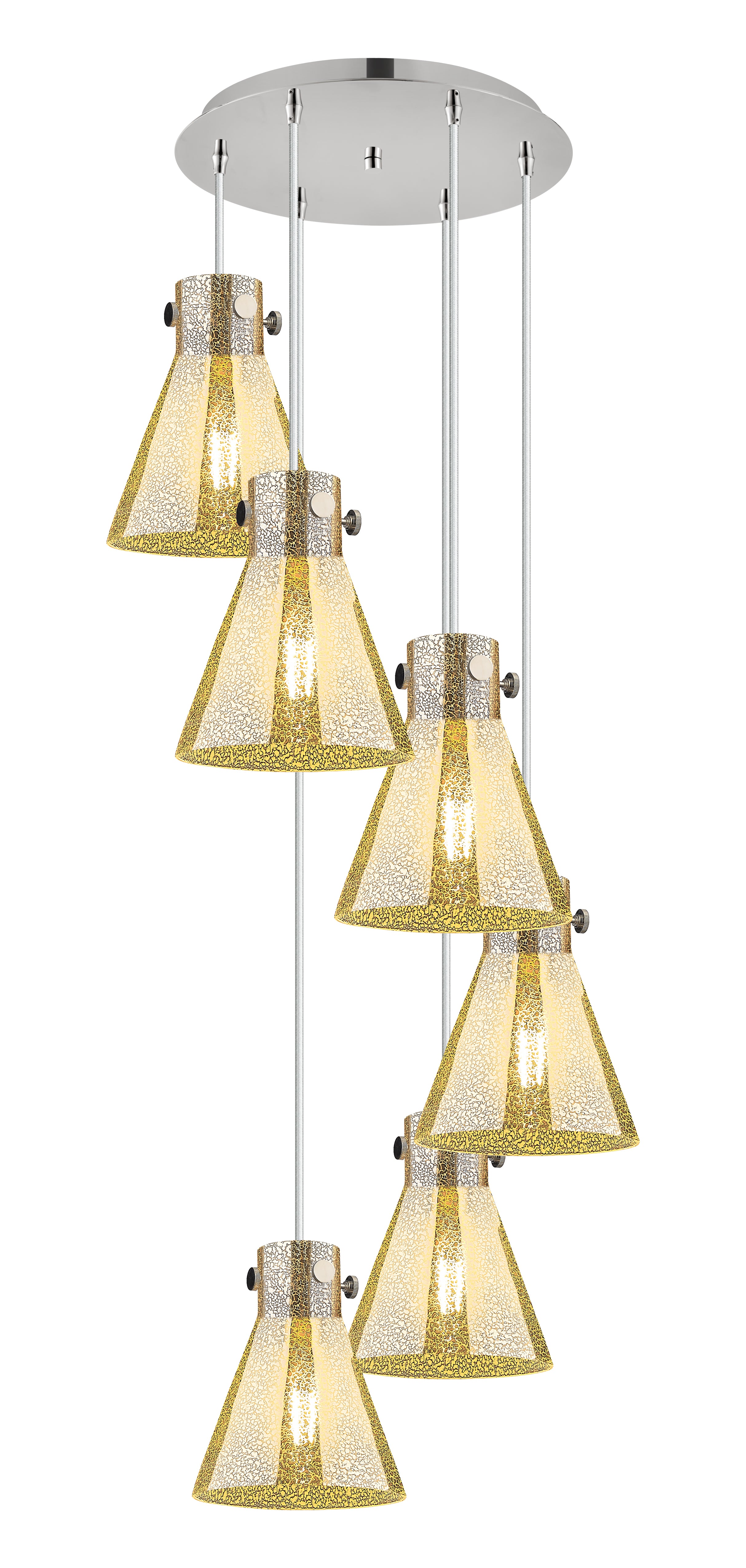 Downtown Urban Multi Pendant Brass Finish
